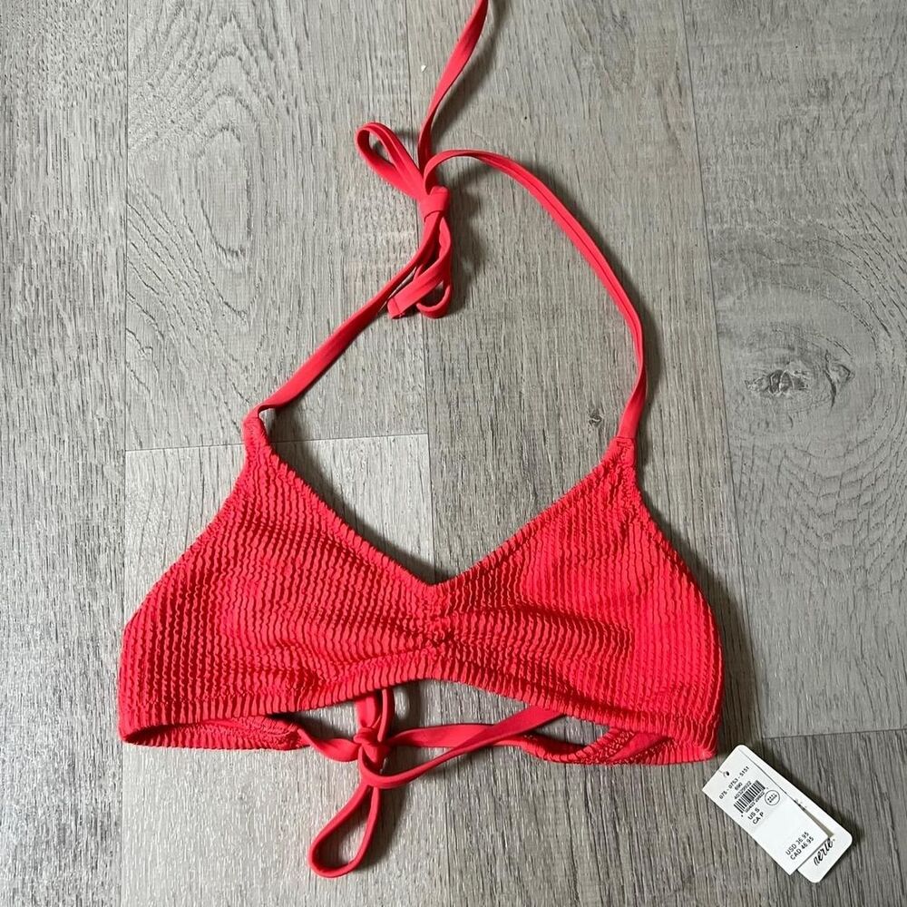 Aerie Women's Orange and Red Bikini-and-tankini-tops